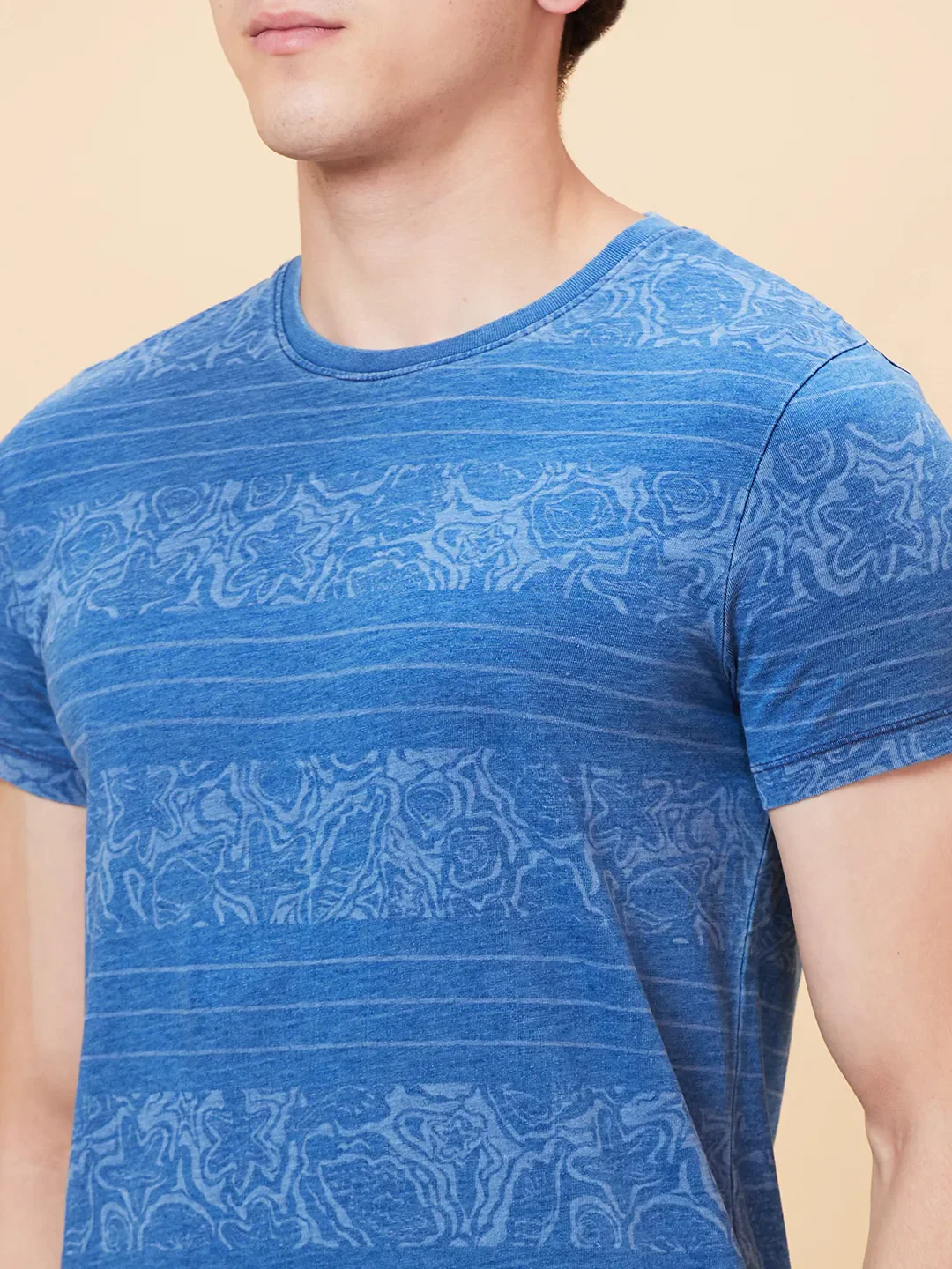 Indigo Regular Fit Round Neck Men's T-Shirt by Being Human Clothing - Image 5