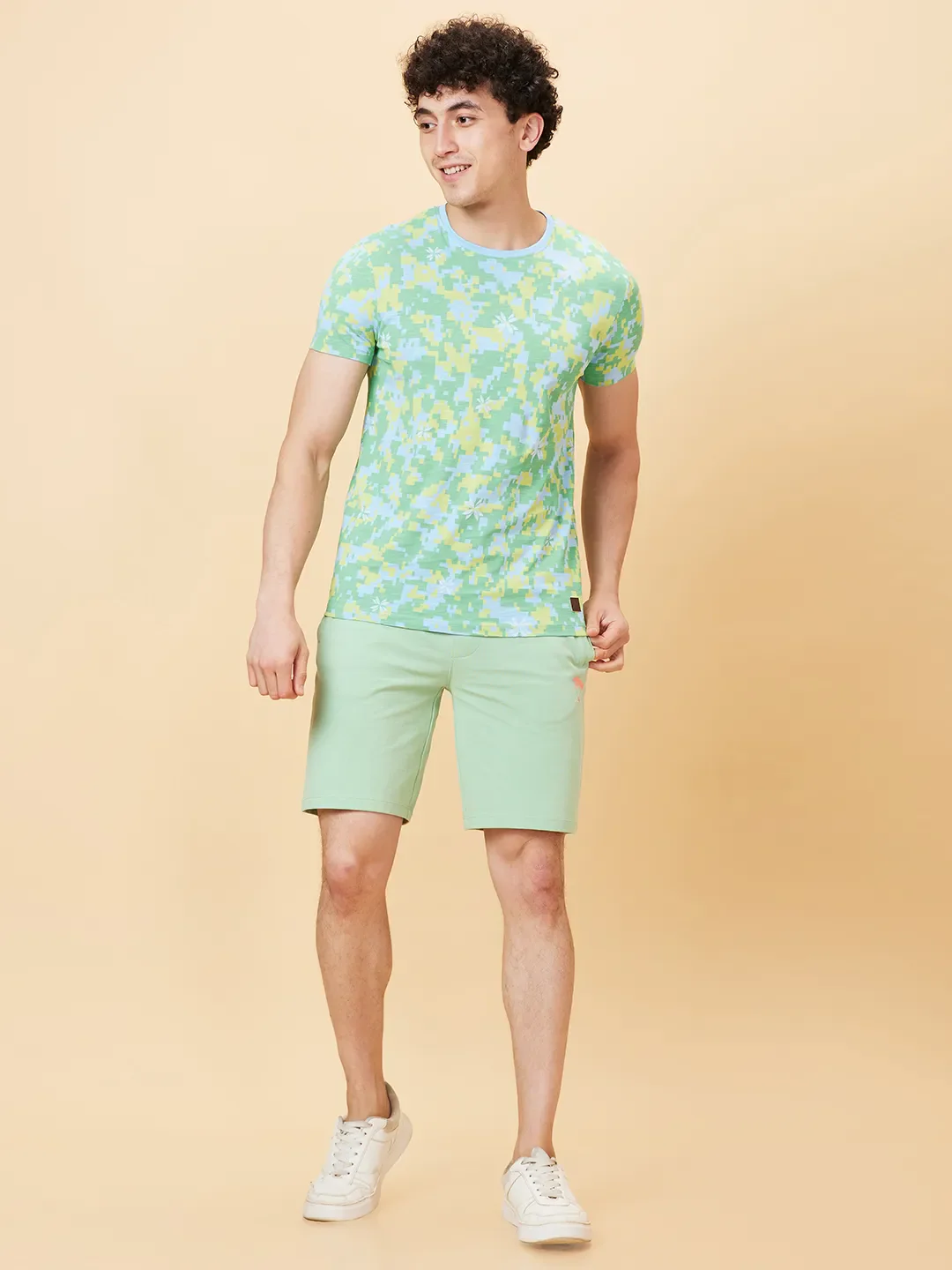 Light Blue Regular Fit Round Neck Men's T-Shirt by Being Human Clothing - Image 2