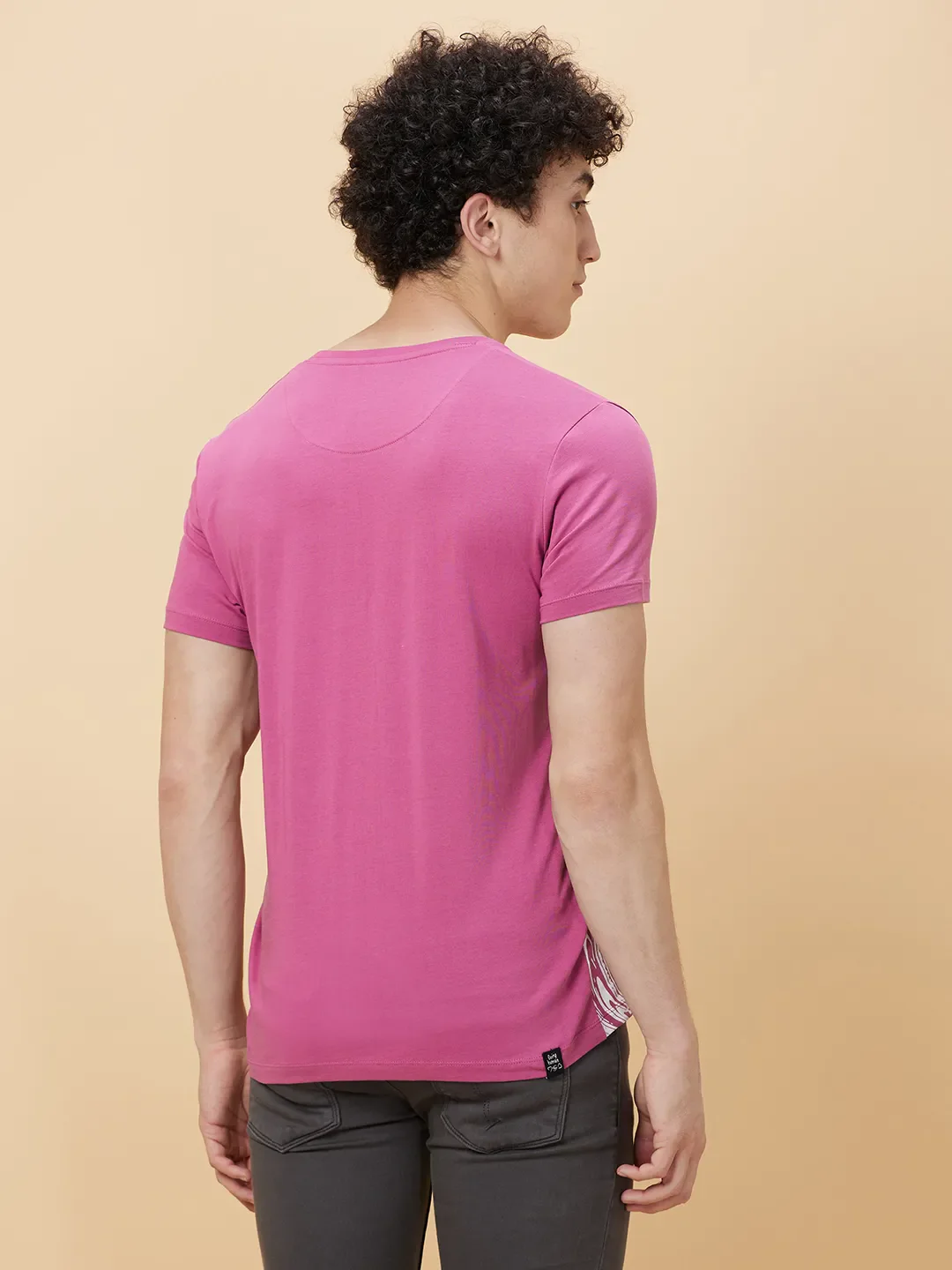 Mauve Haze Regular Fit Round Neck Men's T-Shirt by Being Human Clothing - Image 4