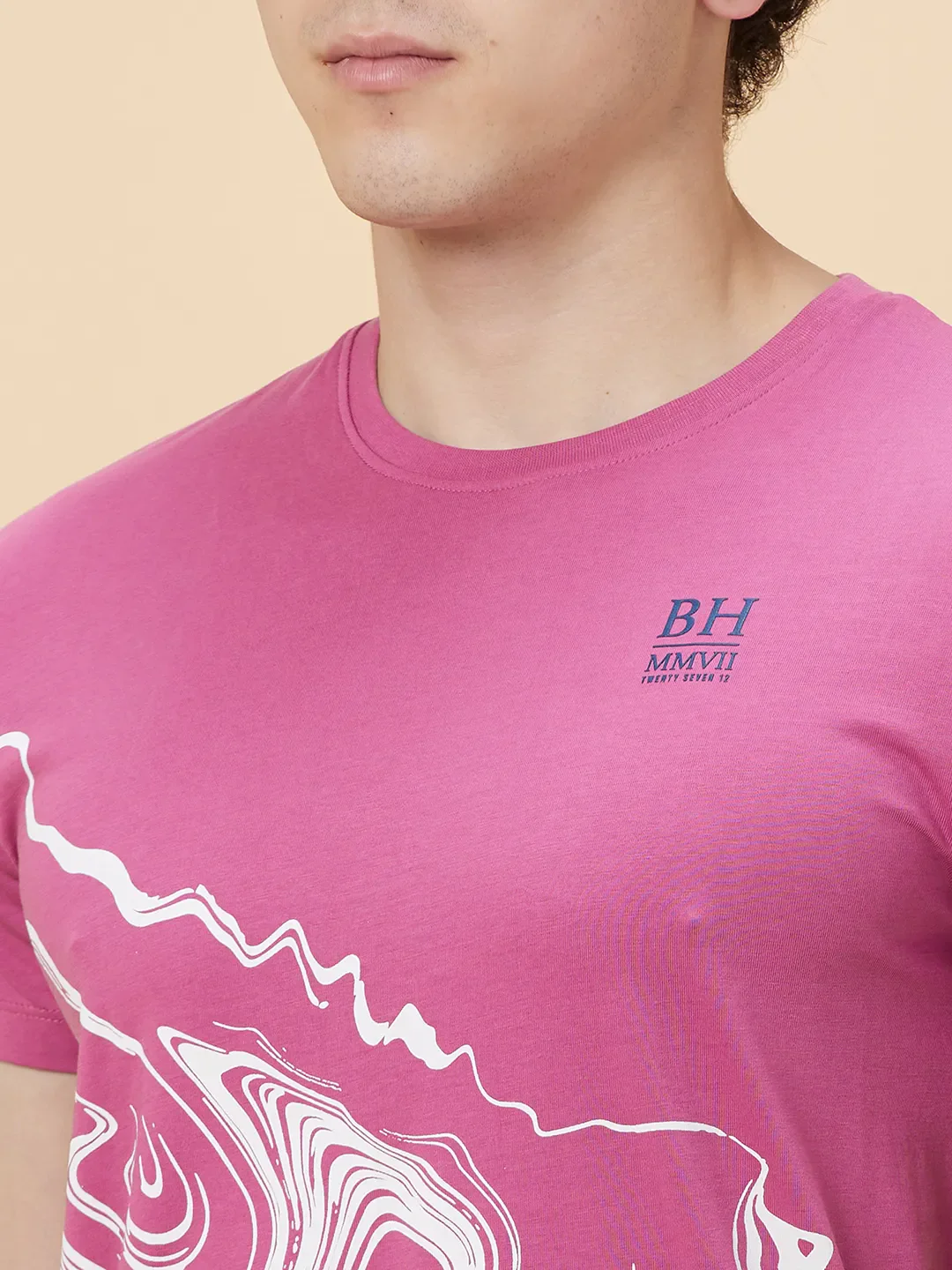 Mauve Haze Regular Fit Round Neck Men's T-Shirt by Being Human Clothing - Image 5