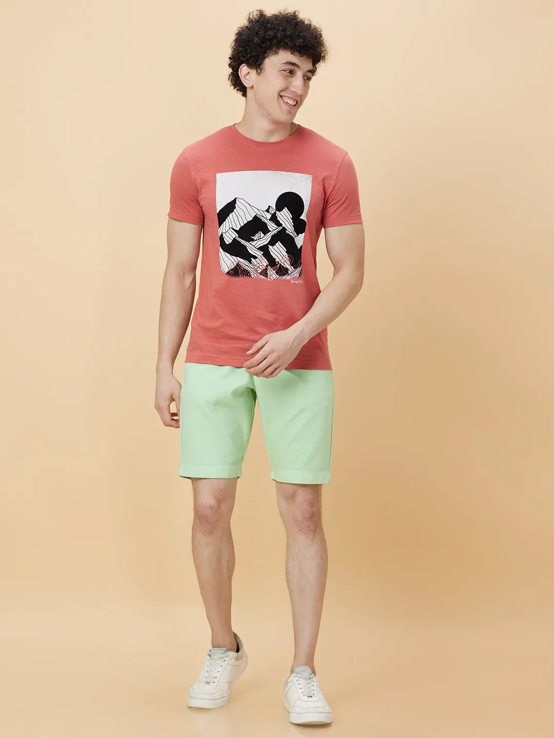 Mineral Red Regular Fit Round Neck Men's T-Shirt by Being Human Clothing - Image 2