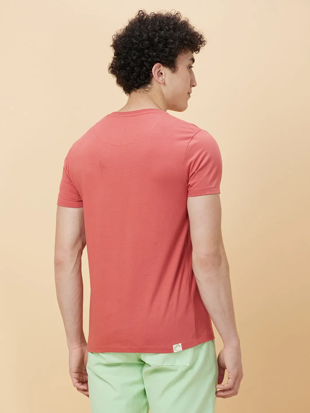 Mineral Red Regular Fit Round Neck Men's T-Shirt by Being Human Clothing - Image 4