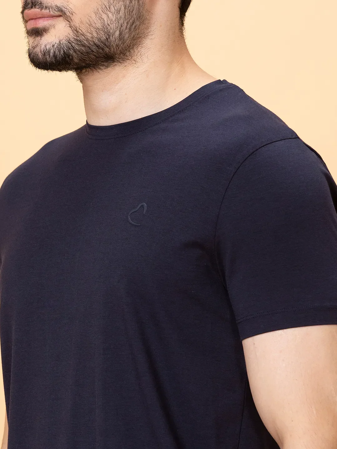 Navy Regular Fit Round Neck Men's T-Shirt by Being Human Clothing - Image 5