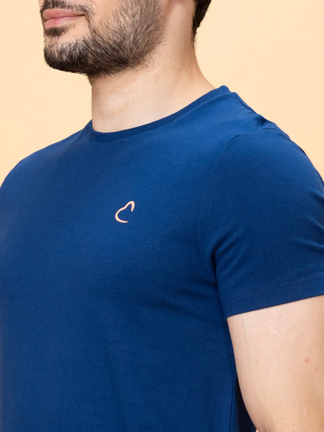Navy Regular Fit Round Neck Men's T-Shirt by Being Human Clothing - Image 5
