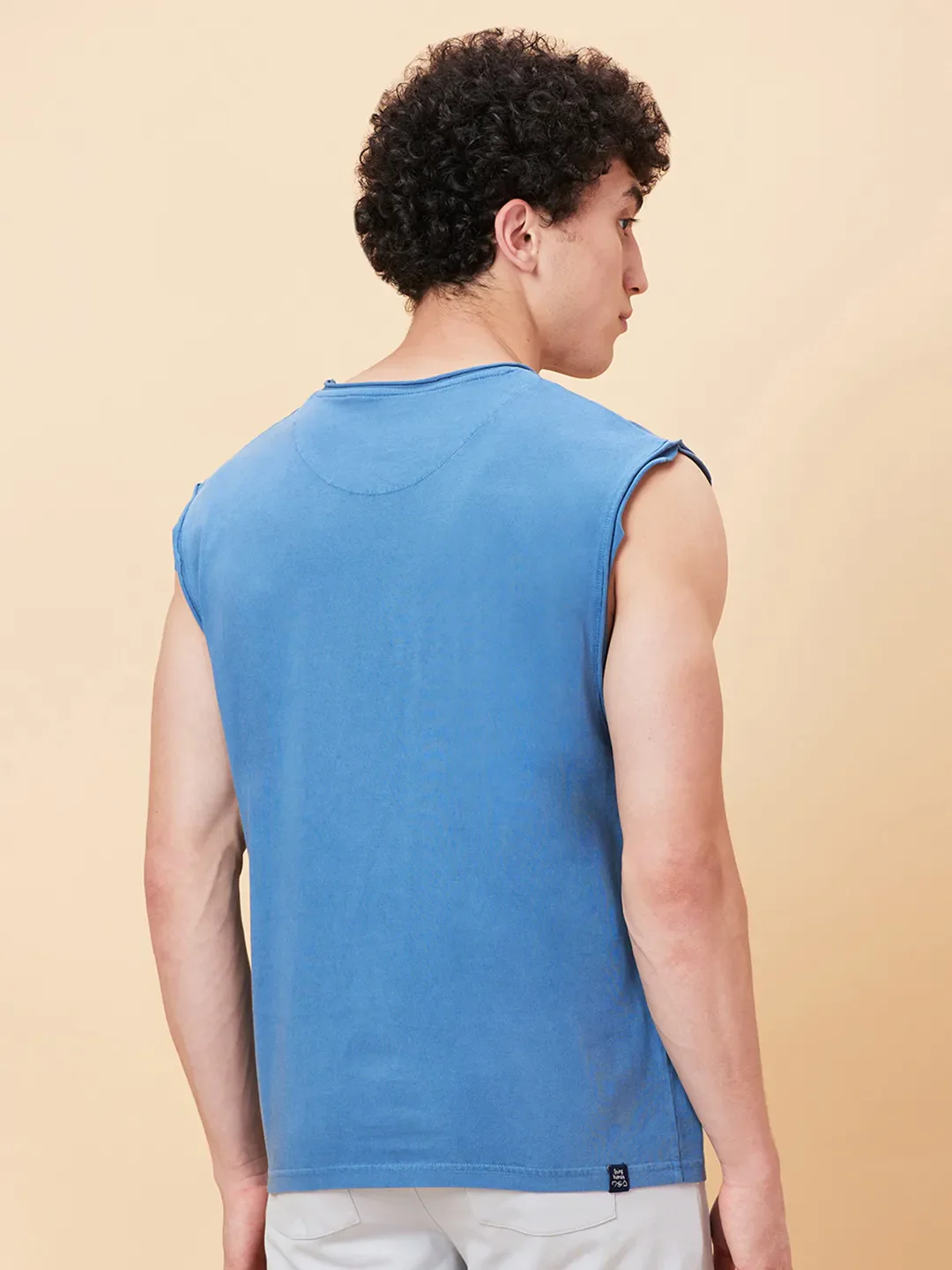 Navy Regular Fit Round Neck Men's T-Shirt by Being Human Clothing - Image 3