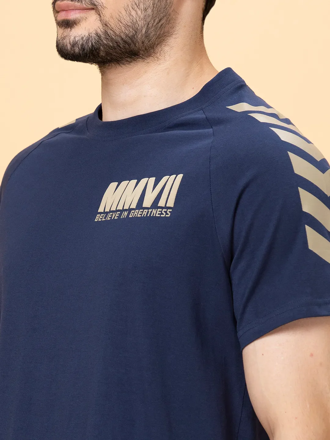 Night Blue Regular Fit Round Neck Men's T-Shirt by Being Human Clothing - Image 5