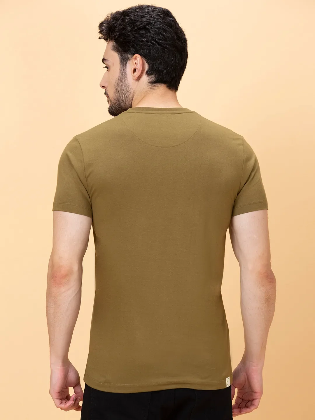 Green Regular Fit Men's Short Sleeves T-Shirt by Being Human Clothing - Image 3