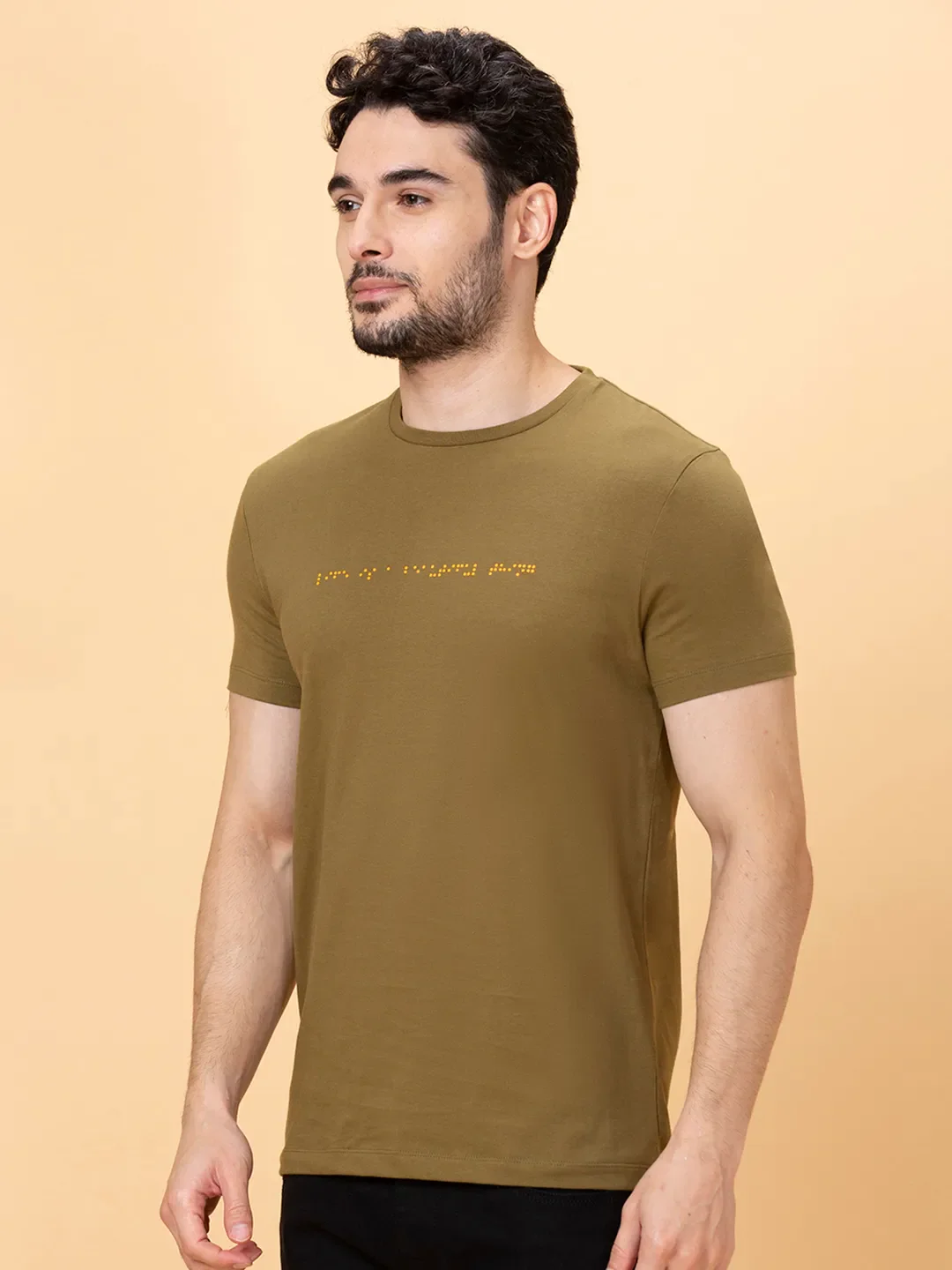 Green Regular Fit Men's Short Sleeves T-Shirt by Being Human Clothing - Image 4