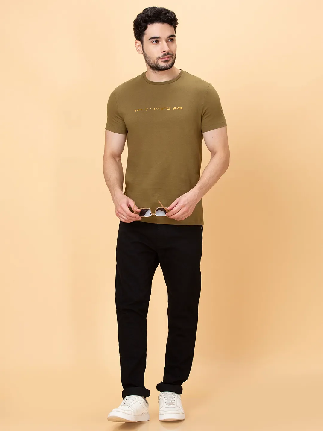 Green Regular Fit Men's Short Sleeves T-Shirt by Being Human Clothing - Image 6