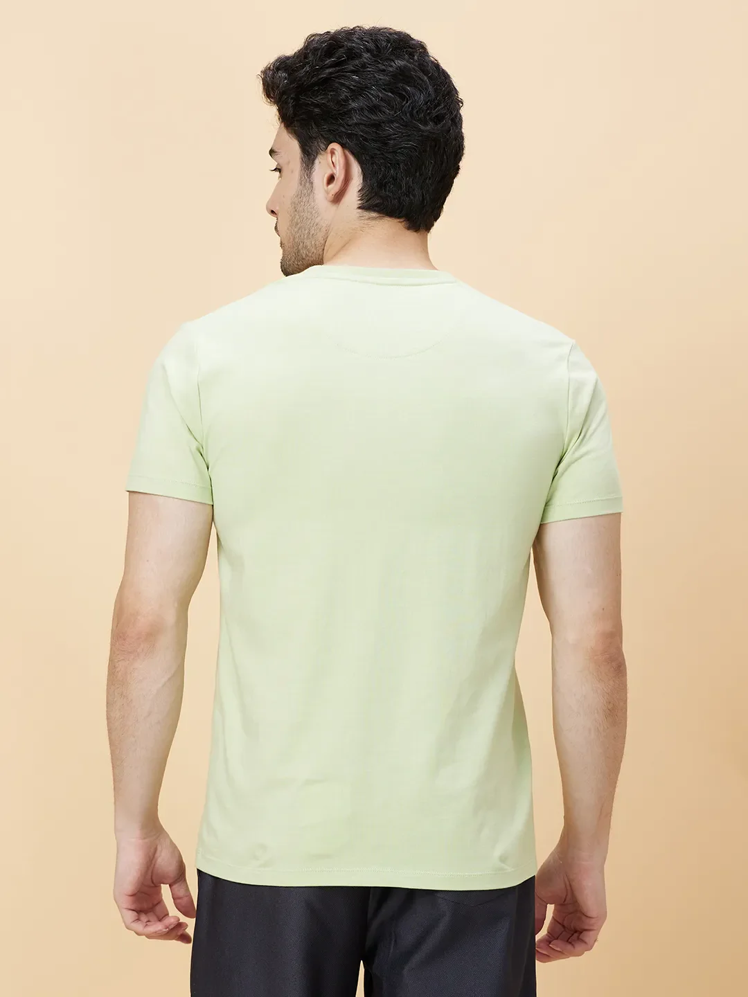 Sea Foam Green Regular Fit Round Neck Men's T-Shirt by Being Human Clothing - Image 3