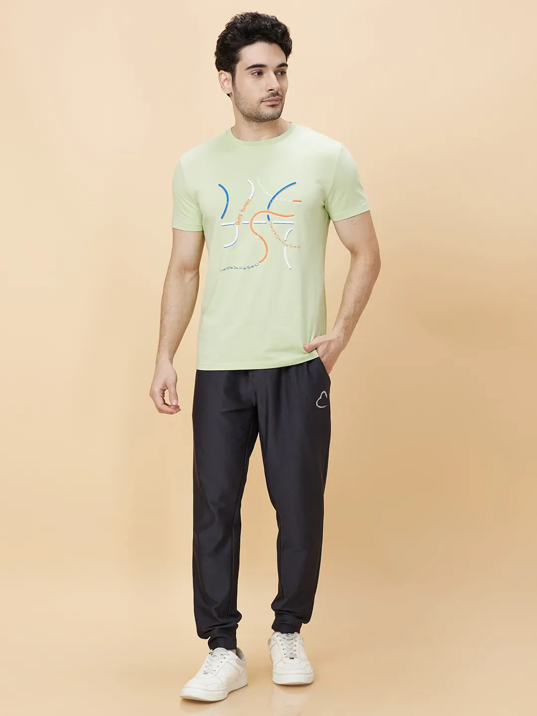 Sea Foam Green Regular Fit Round Neck Men's T-Shirt by Being Human Clothing - Image 6