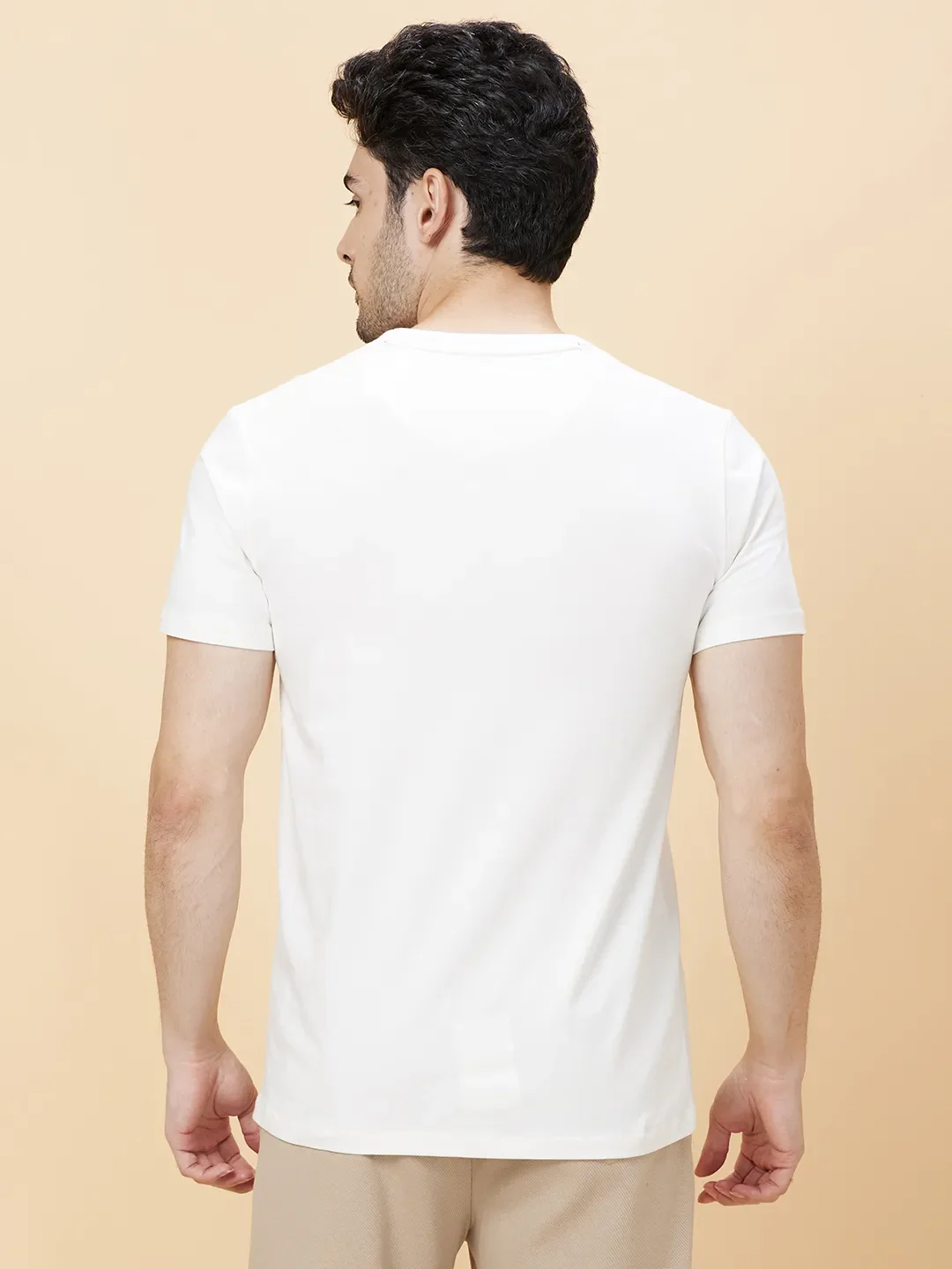 Snow White Regular Fit Round Neck Men's T-Shirt by Being Human Clothing - Image 3