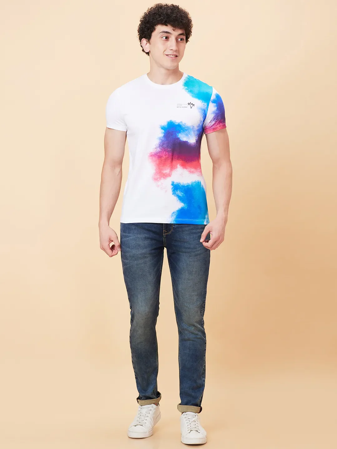White Regular Fit Men's Short Sleeves T-Shirt by Being Human Clothing - Image 2