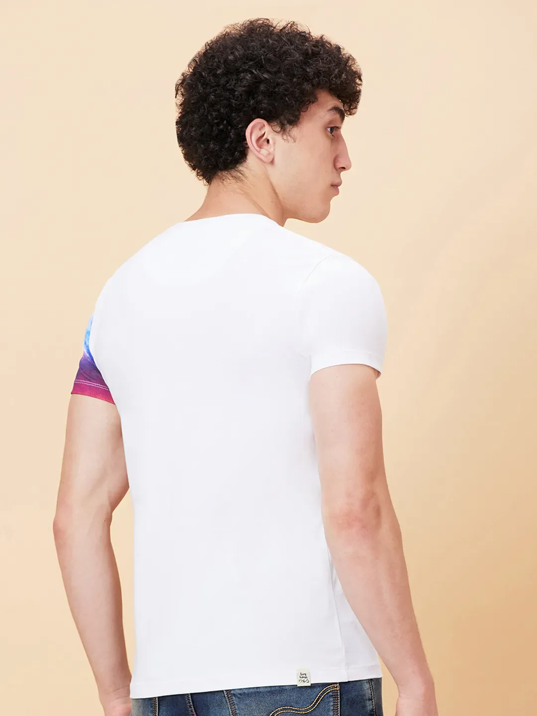 White Regular Fit Men's Short Sleeves T-Shirt by Being Human Clothing - Image 3