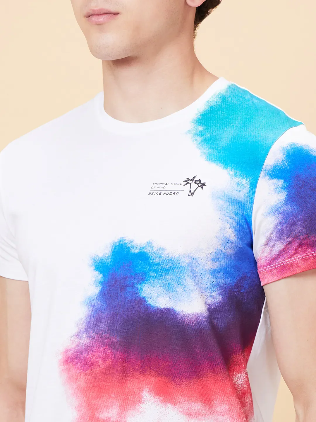 White Regular Fit Men's Short Sleeves T-Shirt by Being Human Clothing - Image 5