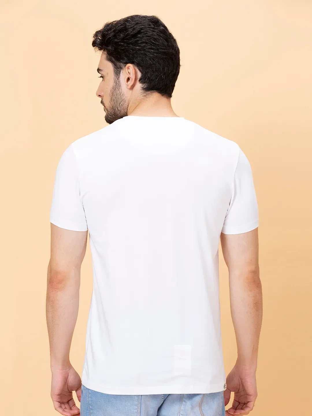 White Regular Fit Men's Short Sleeves T-Shirt by Being Human Clothing - Image 3