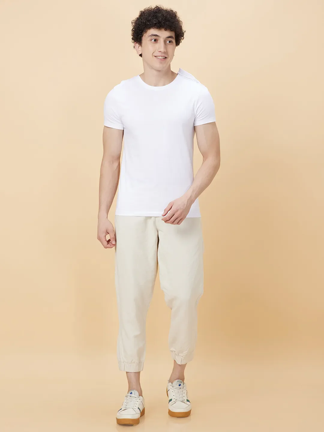 White Regular Fit Round Neck Men's T-Shirt by Being Human Clothing - Image 2