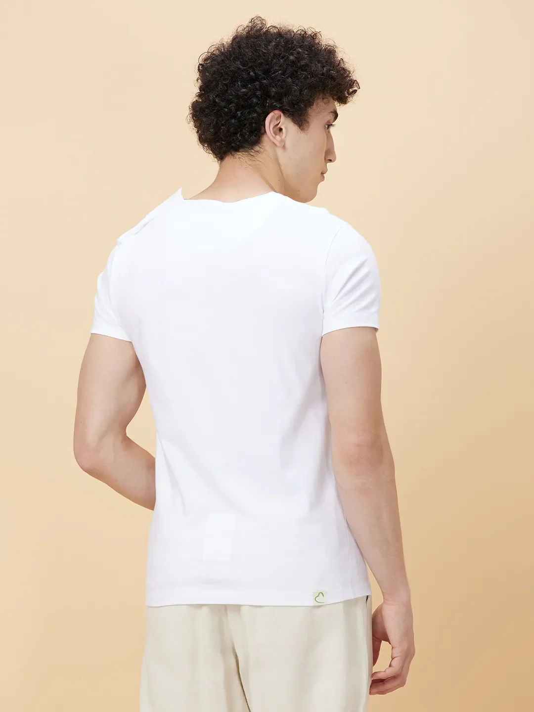 White Regular Fit Round Neck Men's T-Shirt by Being Human Clothing - Image 9