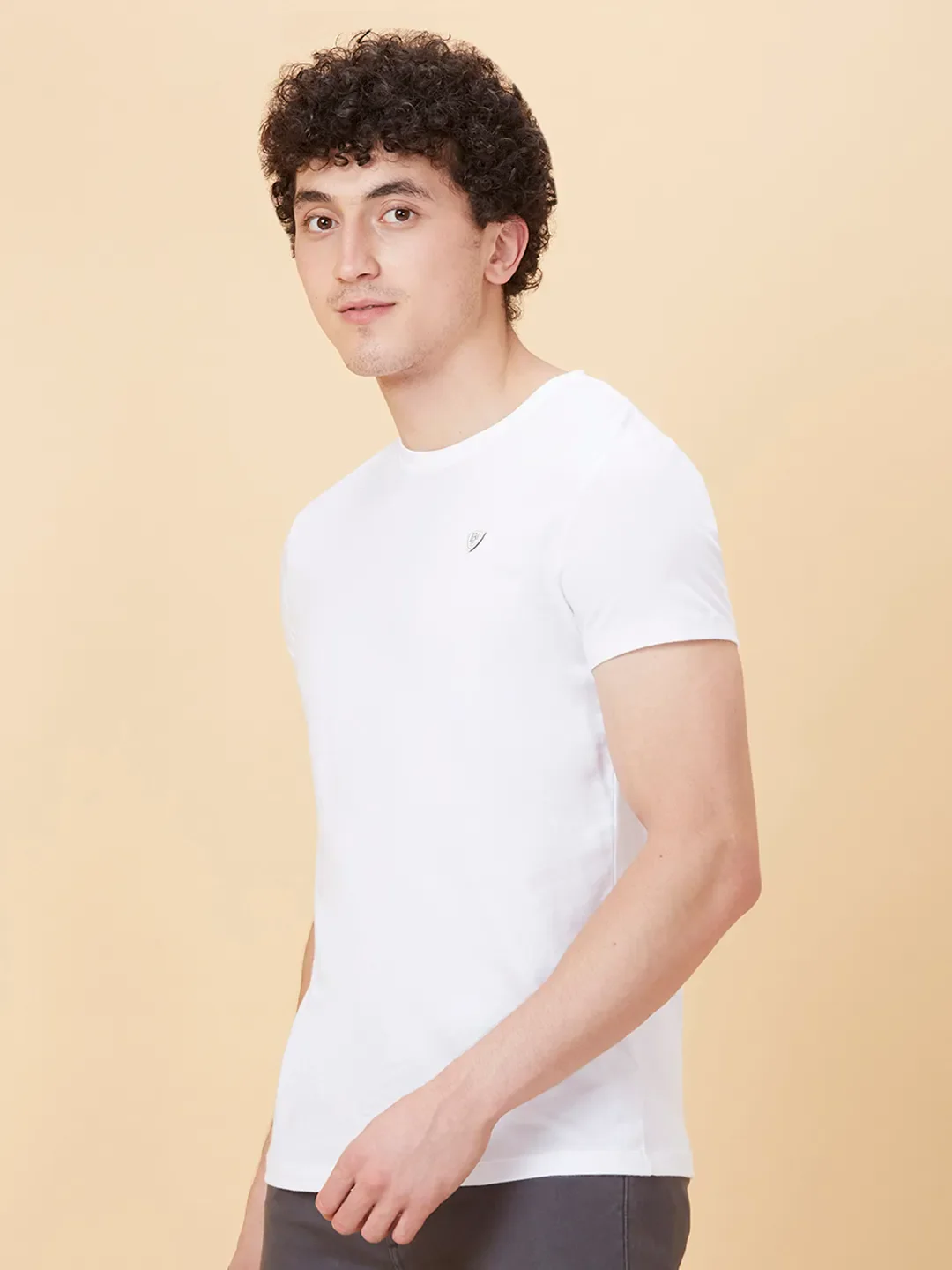 White Regular Fit Round Neck Men's T-Shirt by Being Human Clothing - Image 4