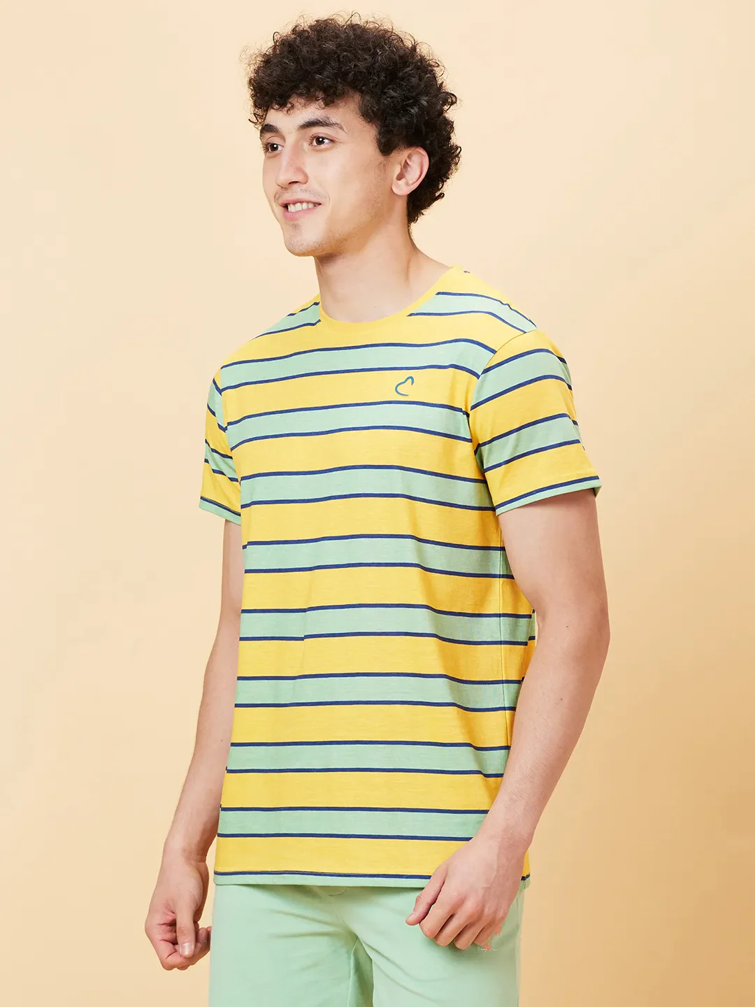 Yellow Regular Fit Round Neck Men's T-Shirt by Being Human Clothing - Image 3