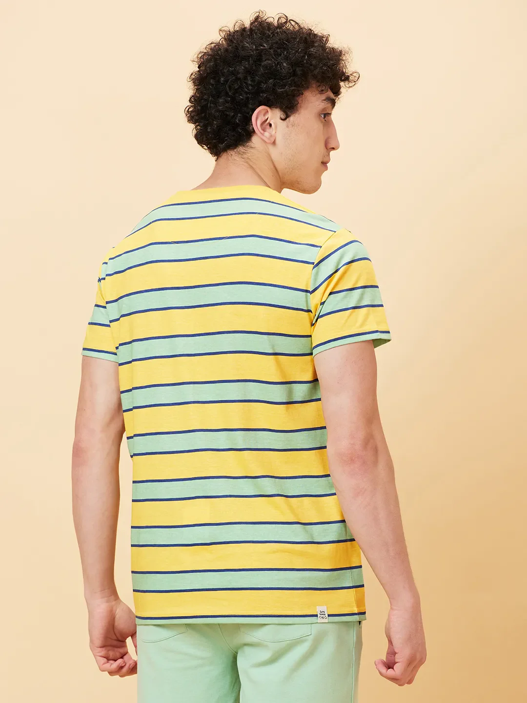 Yellow Regular Fit Round Neck Men's T-Shirt by Being Human Clothing - Image 4