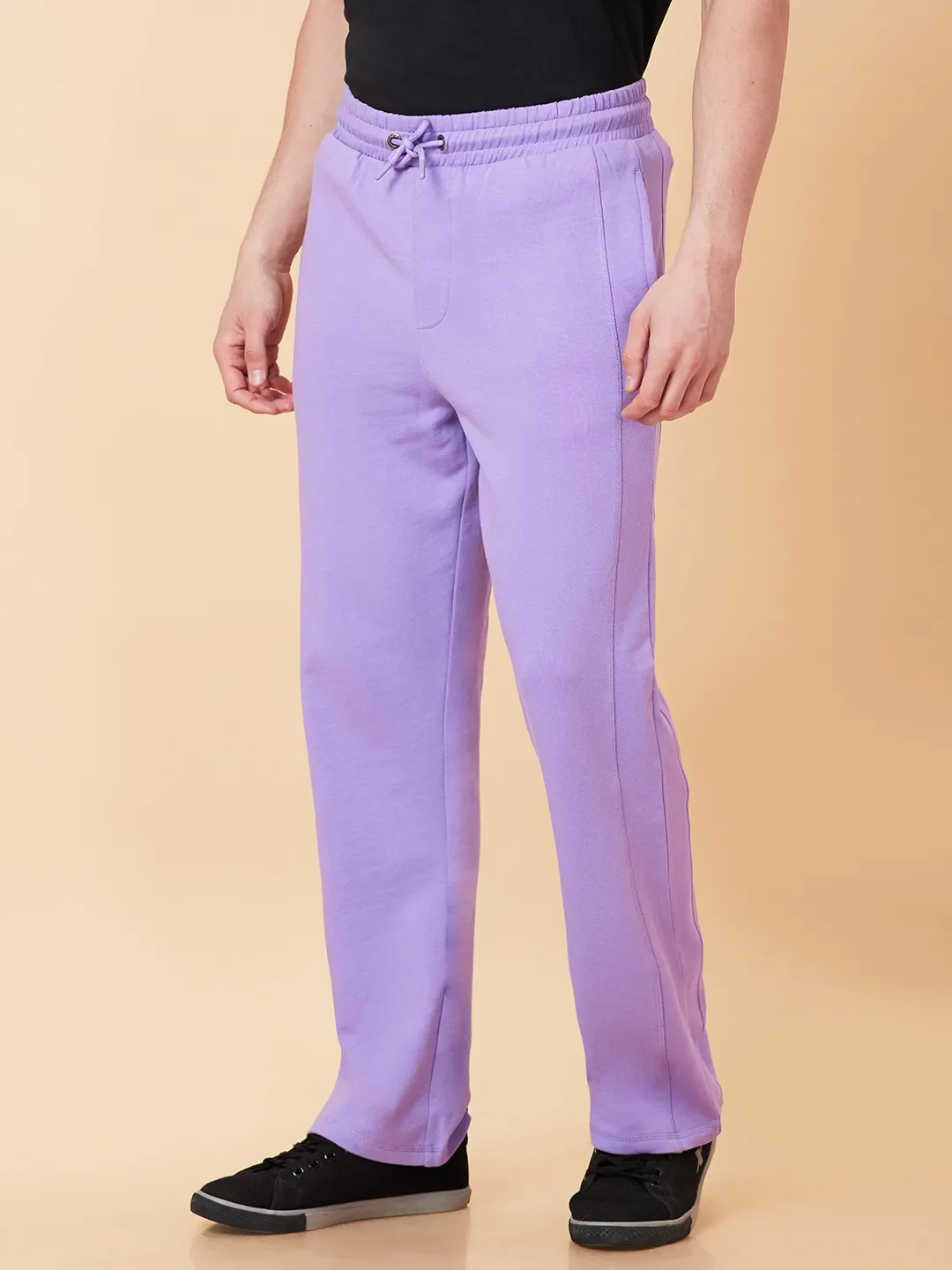 Lavender Regular Fit Track Pants For Men By Being Human Clothing - Image 3