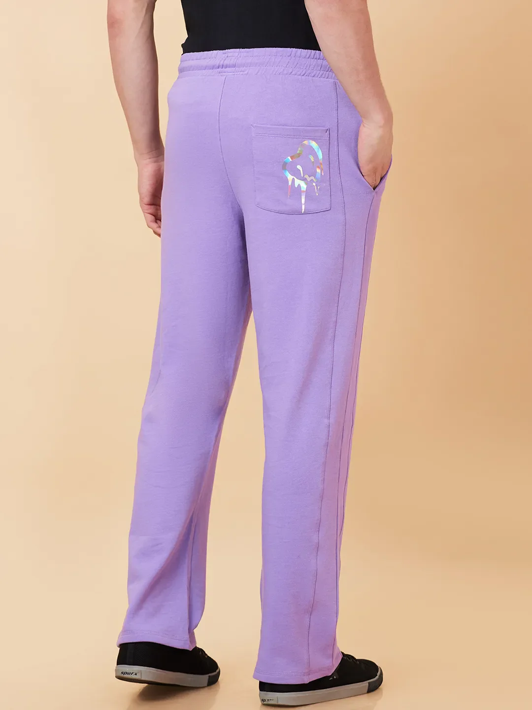 Lavender Regular Fit Track Pants For Men By Being Human Clothing - Image 4