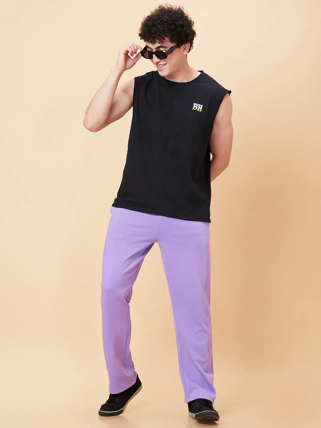 Lavender Regular Fit Track Pants For Men By Being Human Clothing - Image 6