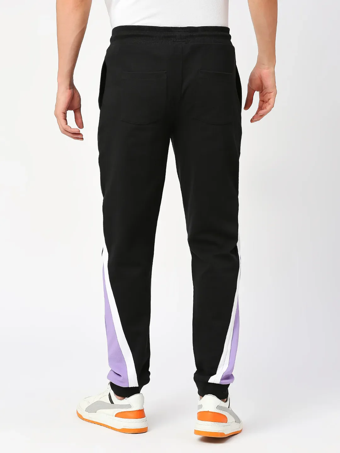 Jet Black Slim Straight Leg Track Pants For Men By Being Human Clothing - Image 4