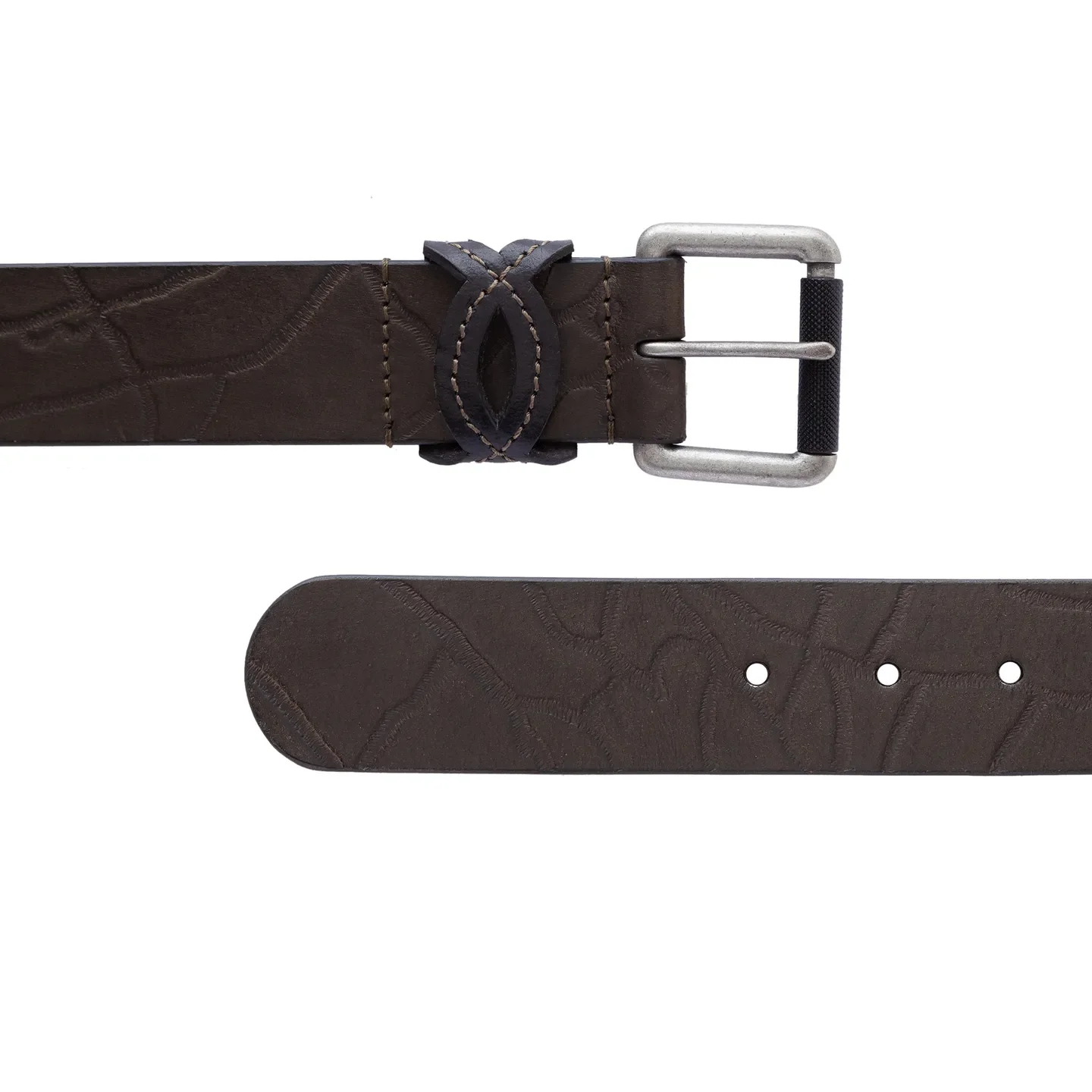 Olive Leather Men's Belt By Being Human Clothing - Image 3