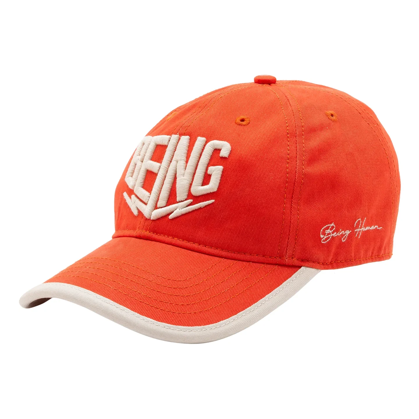 Orange Cotton Unisex Cap by Being Human Clothing - Image 3