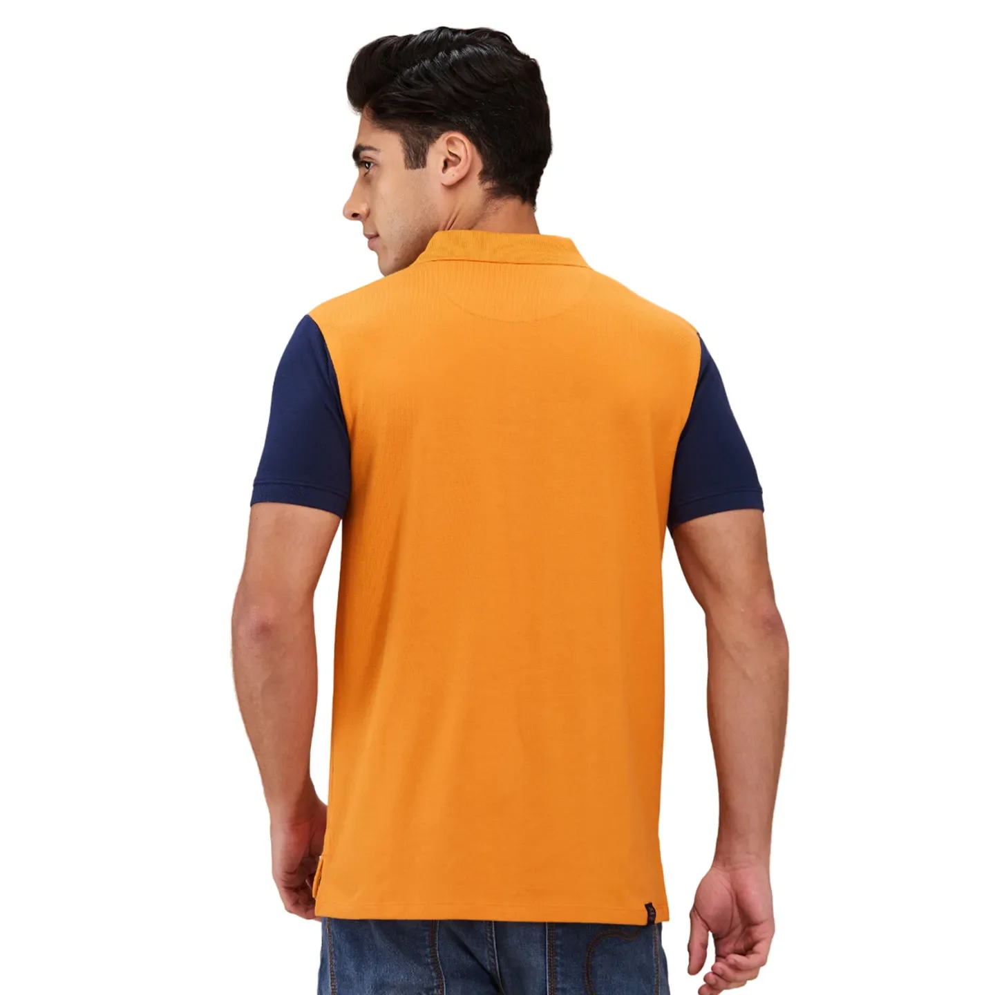 Yellow Regular Fit Men's Polo T-shirt by Being Human Clothing - Image 3