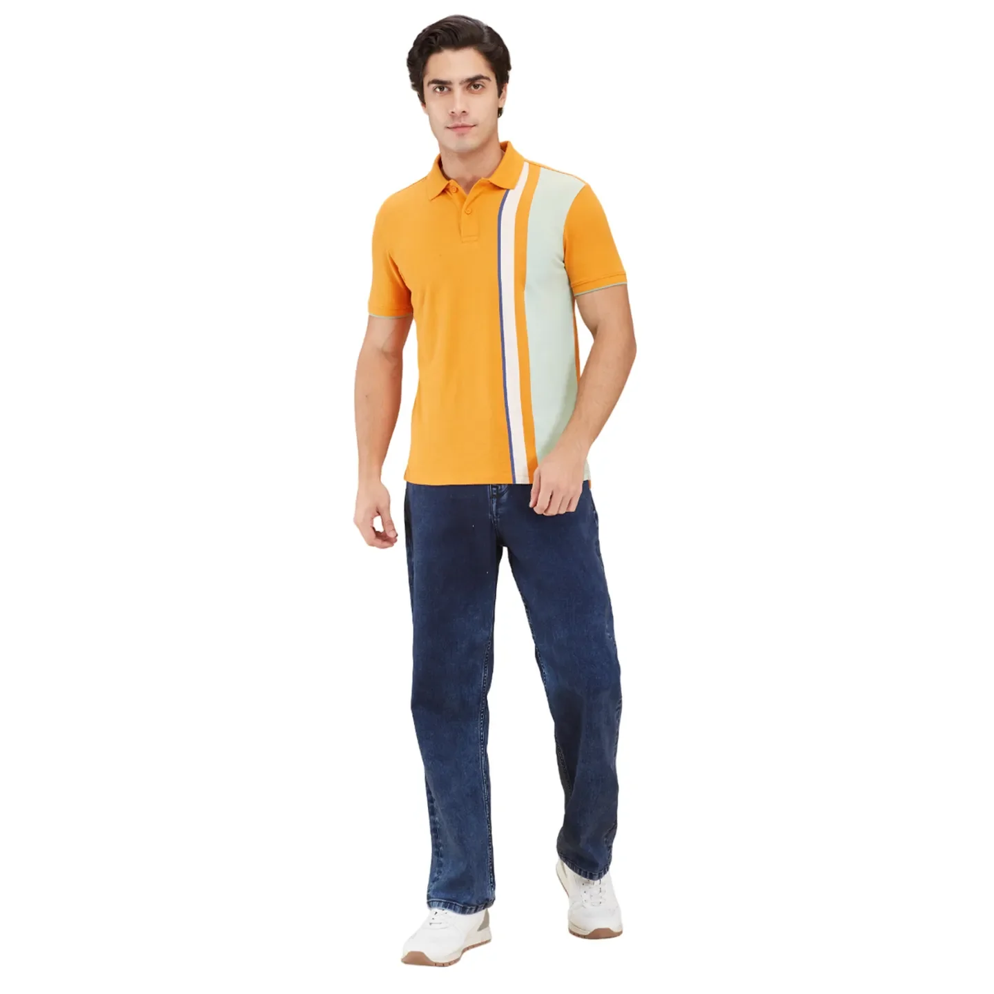 Yellow Regular Fit Men's Polo T-shirt by Being Human Clothing - Image 2