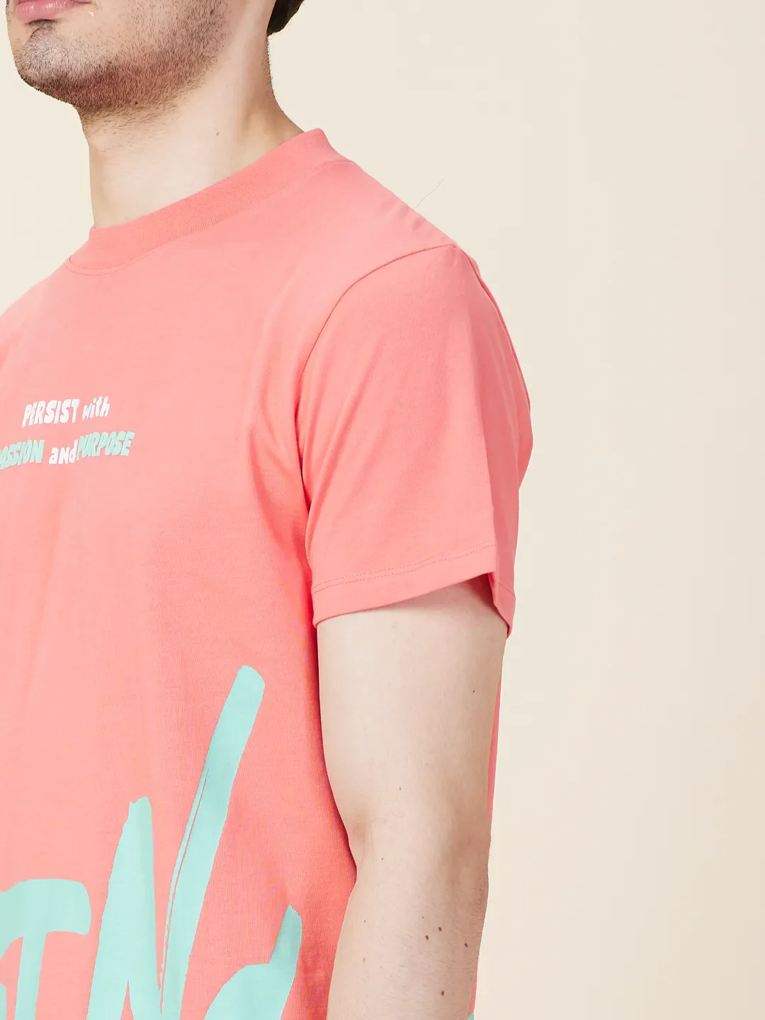 Coral Easy Fit Round Neck Men's T-Shirt by Being Human Clothing - Image 5