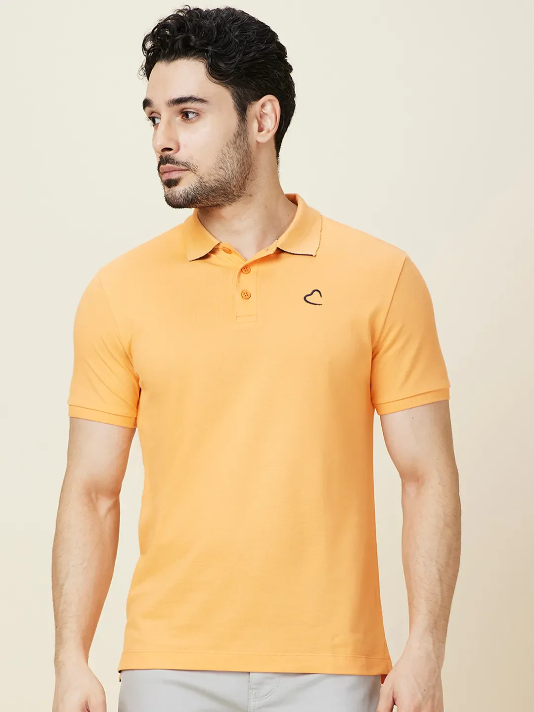 Orange Regular Fit Men's Polo T-shirt by Being Human Clothing