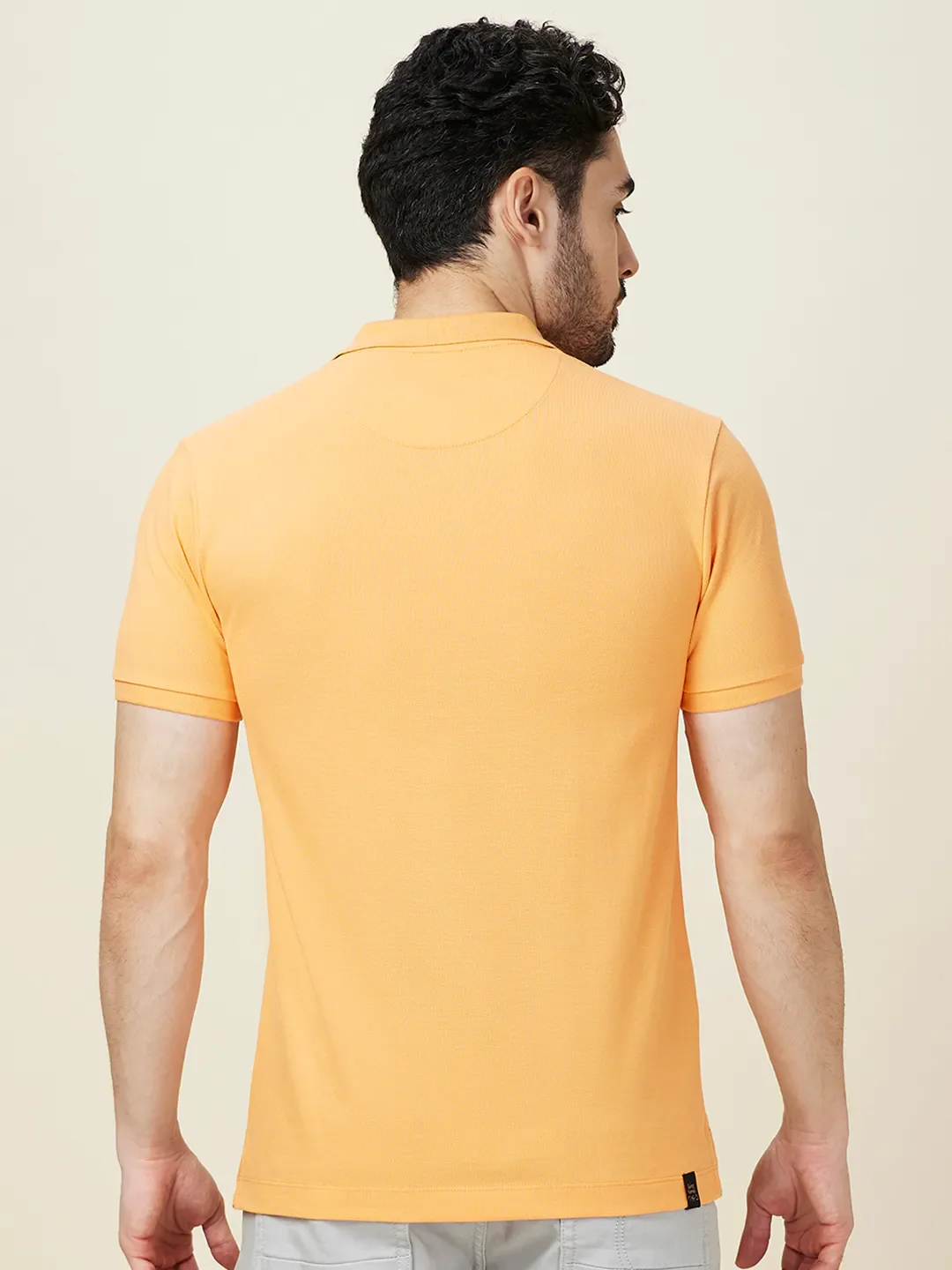 Orange Regular Fit Men's Polo T-shirt by Being Human Clothing - Image 3