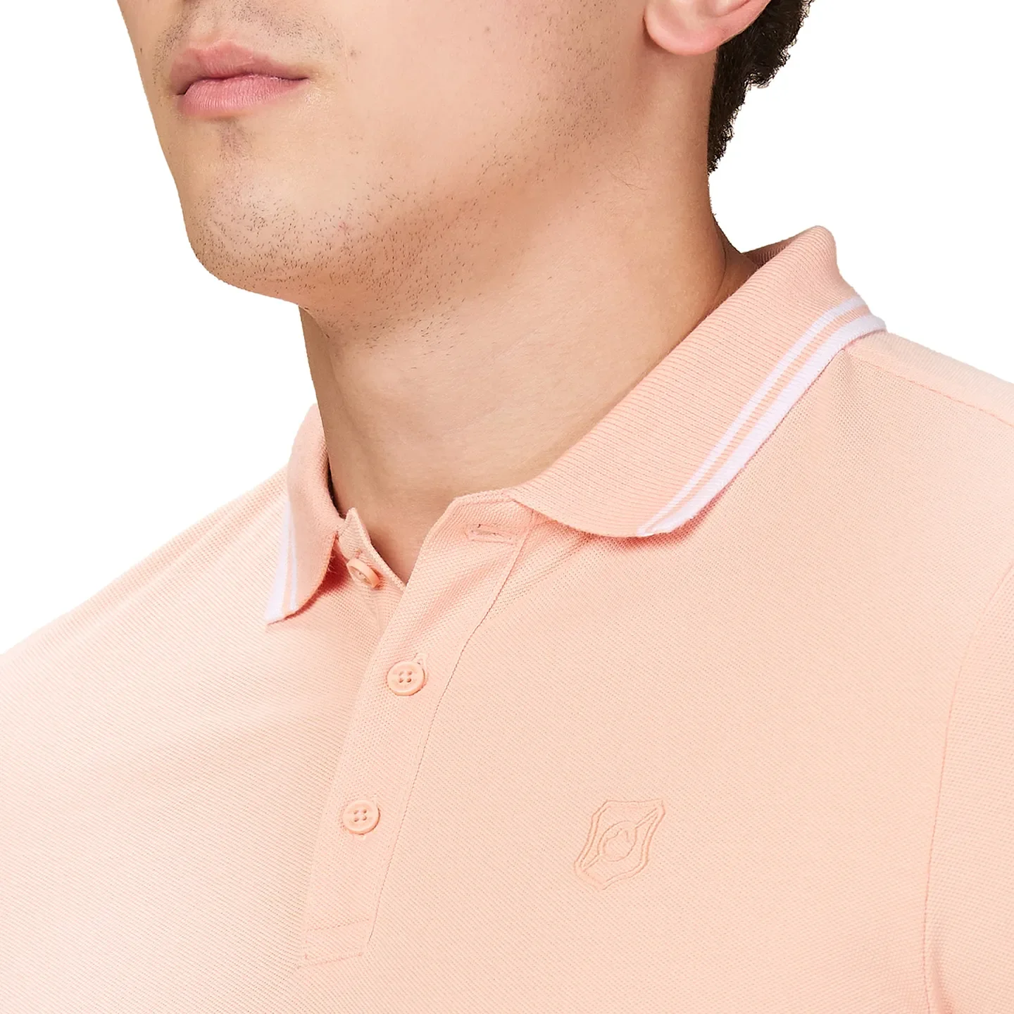 Peach Regular Fit Men's Polo T-shirt by Being Human Clothing - Image 5