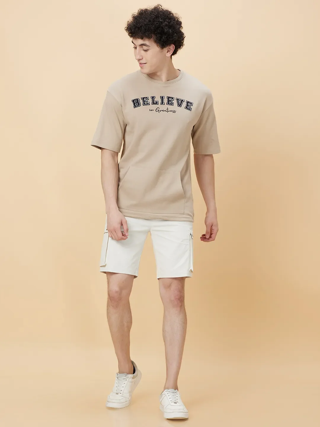 Brown Oversized Fit Men's Short Sleeves T-Shirt by Being Human Clothing - Image 2