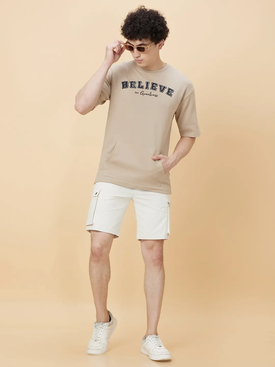 Brown Oversized Fit Men's Short Sleeves T-Shirt by Being Human Clothing - Image 6
