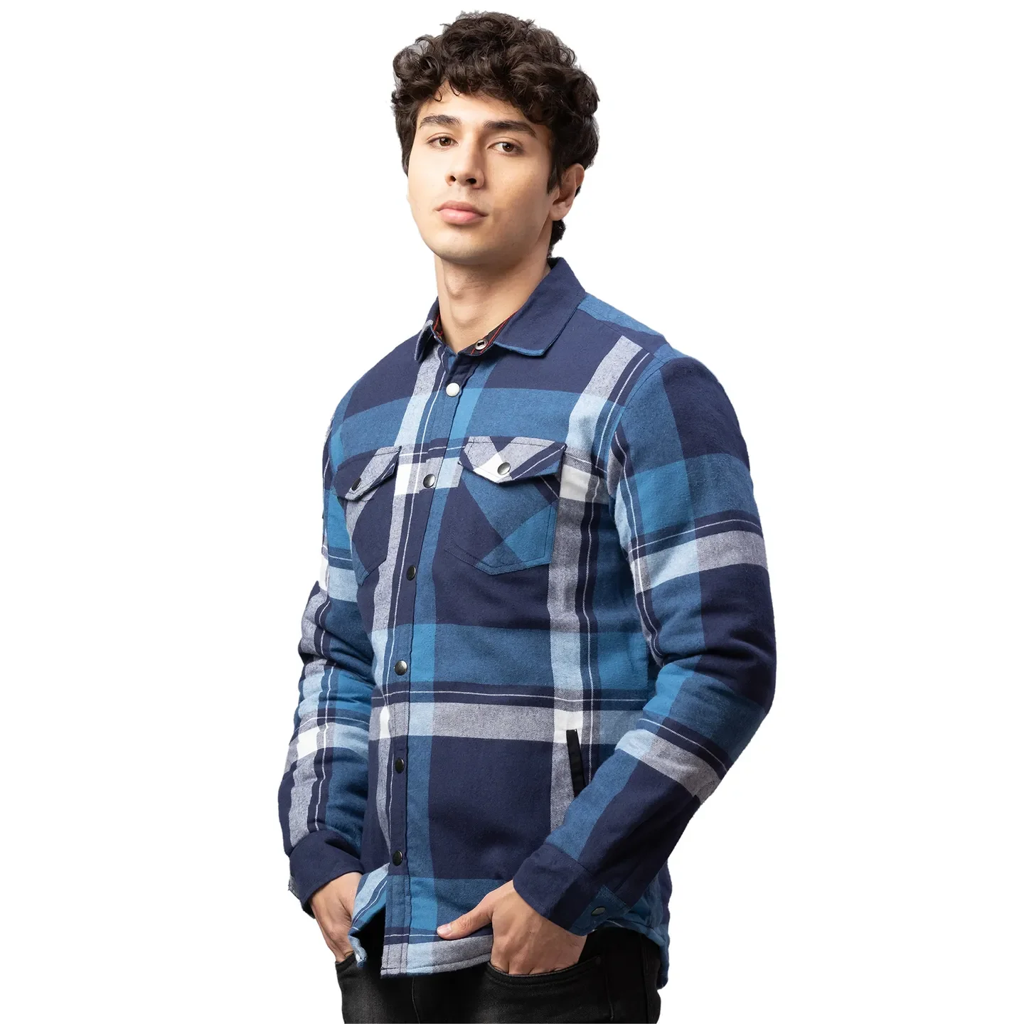 Blue Overshirt Regular Collar Men's Shirt by Being Human Clothing - Image 4