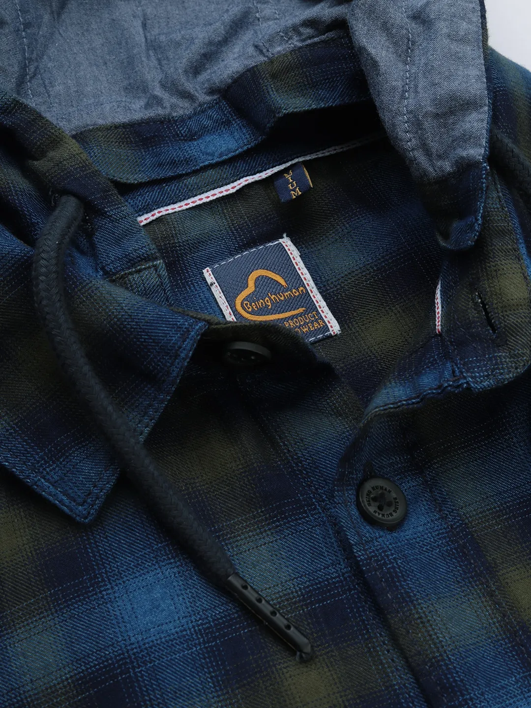 Blue Regular Fit  Long Sleeves Cotton Men's Shirt by Being Human Clothing - Image 4