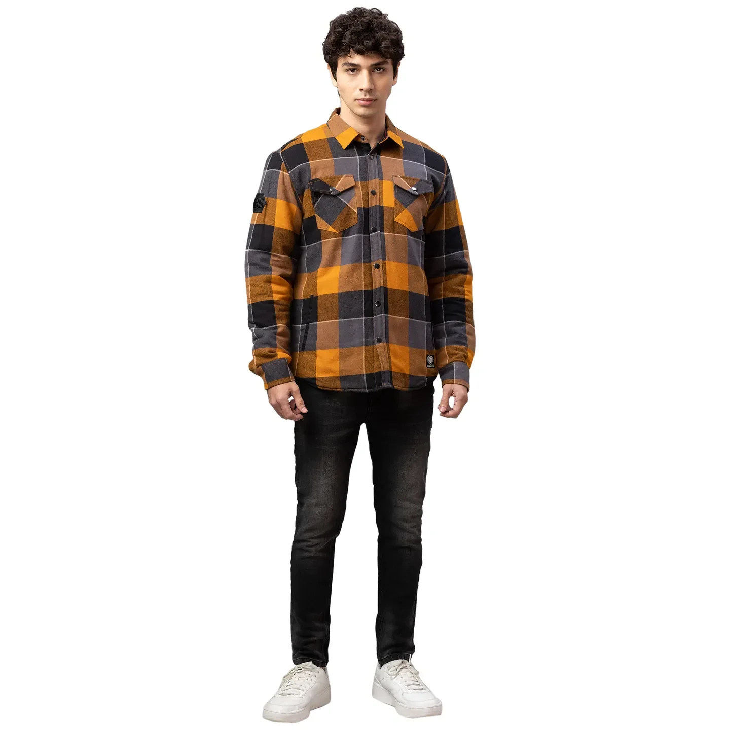 Yellow Oversized Fit Regular Collar Long Sleeves Cotton Men's Shirt by Being Human Clothing - Image 2