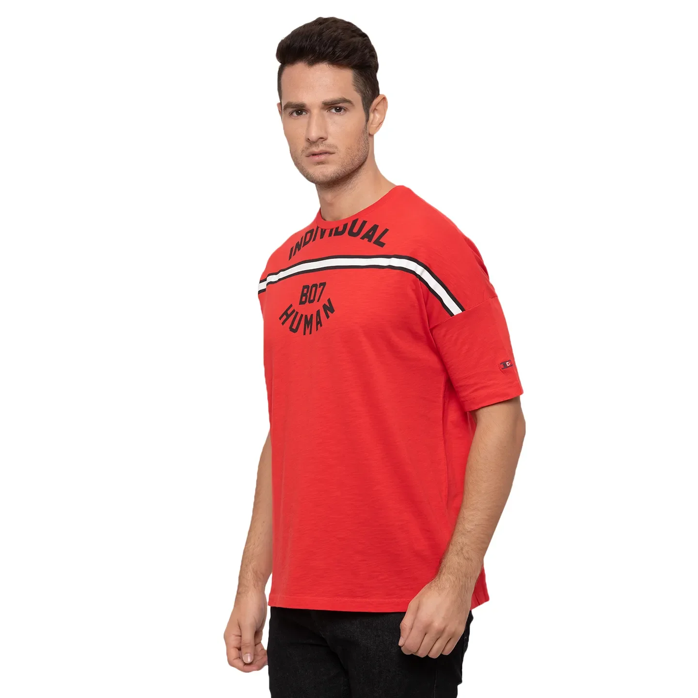 Red Oversized Fit Men's T-Shirt by Being Human Clothing - Image 3