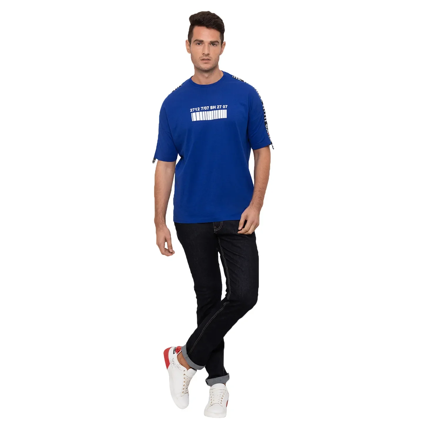 Blue Oversized Fit Men's T-Shirt by Being Human Clothing - Image 5
