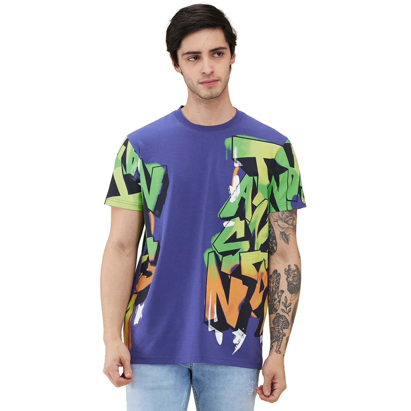 Future Dusk Easy Fit Round Neck Men's T-Shirt by Being Human Clothing