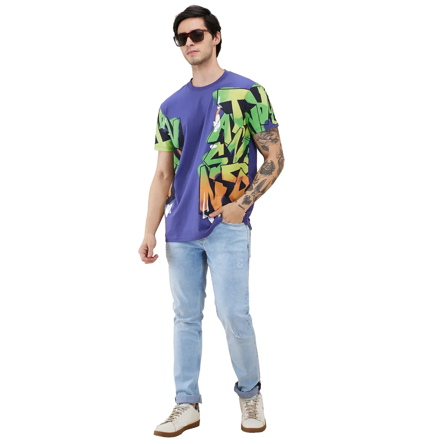 Future Dusk Easy Fit Round Neck Men's T-Shirt by Being Human Clothing - Image 6