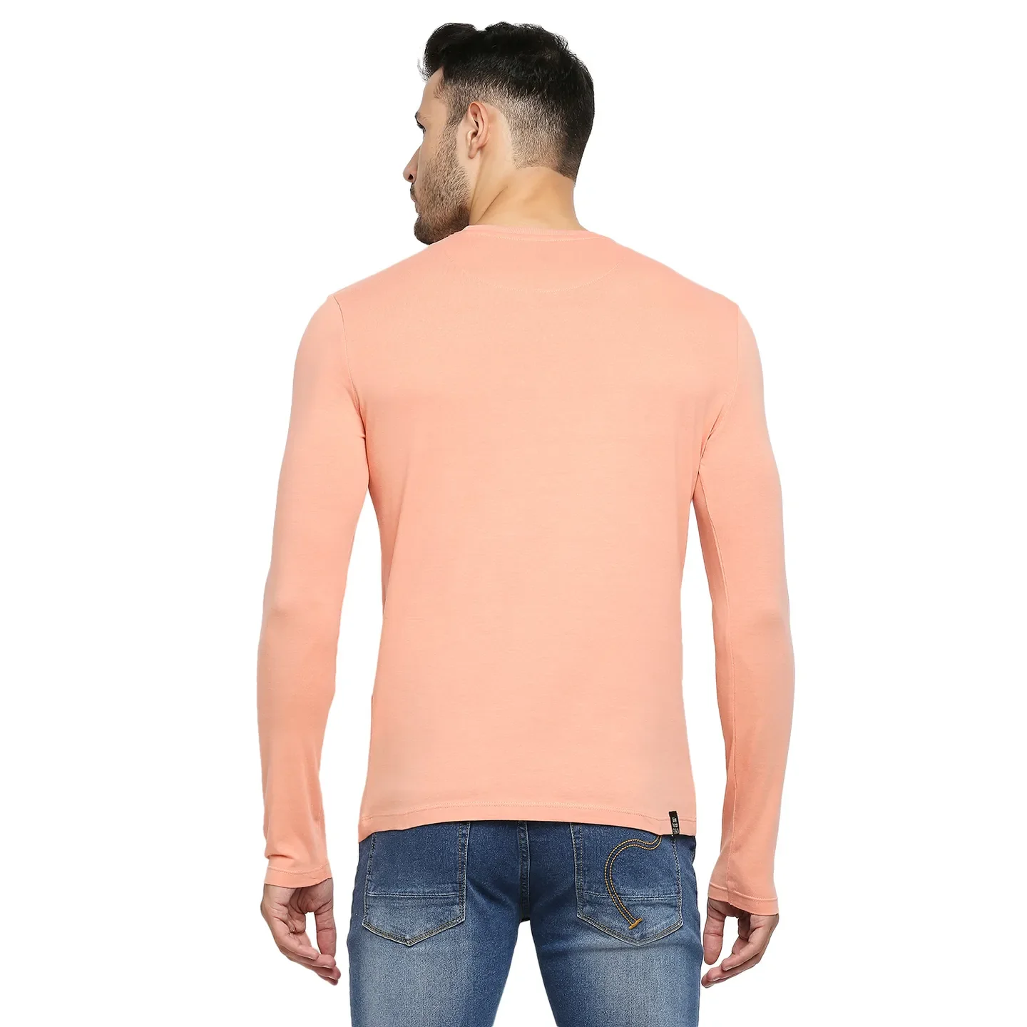 Pink Regular Fit Men's Long Sleeves T-Shirt by Being Human Clothing - Image 4