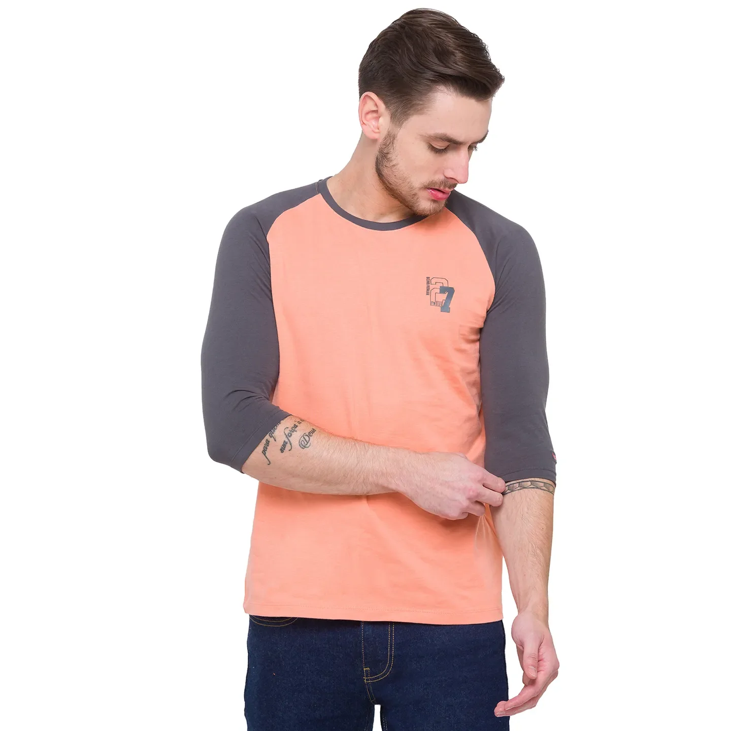 Pink Regular Fit Men's Long Sleeves T-Shirt by Being Human Clothing - Image 6