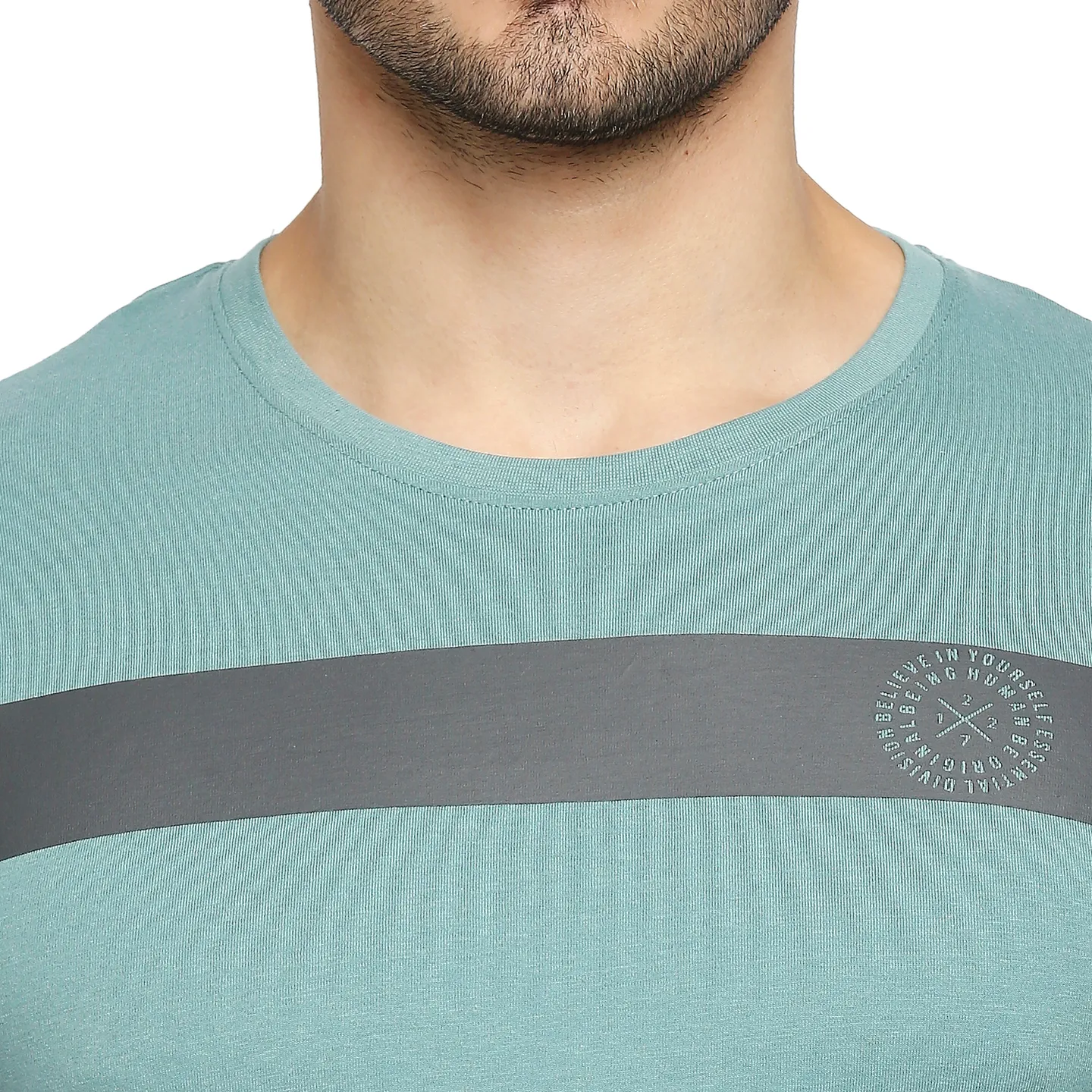 Green Regular Fit Men's Long Sleeves T-Shirt by Being Human Clothing - Image 2
