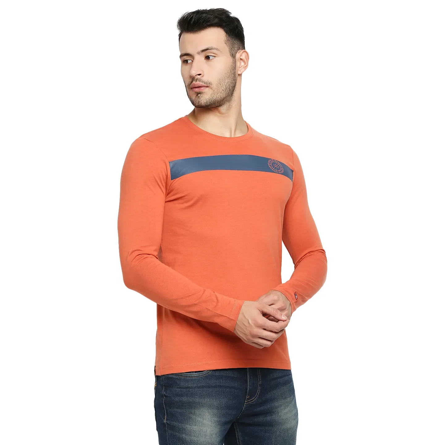 Brown Regular Fit Men's Long Sleeves T-Shirt by Being Human Clothing - Image 13